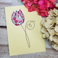 Tulip Applique Card Embroidery Design